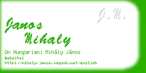 janos mihaly business card
