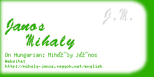 janos mihaly business card